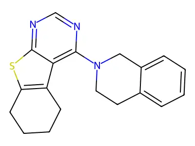 4-(3,4-dihydroisoquinolin-2(1H)-yl)-5,6,7,8-tetrahydro[1]benzothieno[2,3-d]pyrimidine structure