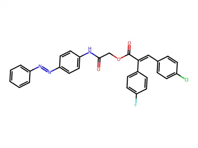 (4-phenyldiazenylphenyl)carbamoylmethyl 3-(4-chlorophenyl)-2-(4-fluorophenyl)prop-2-enoate structure