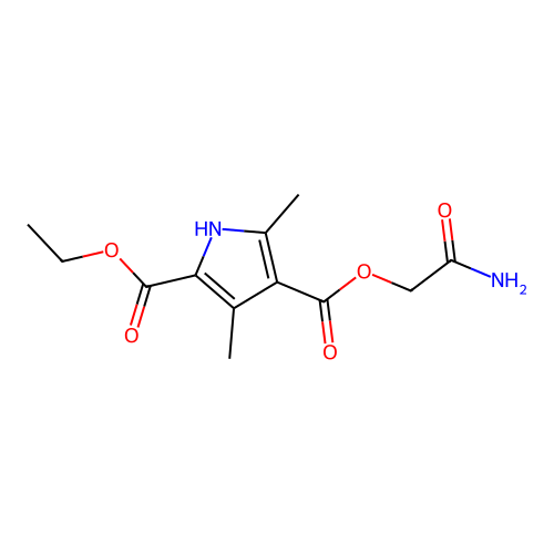 4-O-(2-amino-2-oxoethyl) 2-O-ethyl 3,5-dimethyl-1H-pyrrole-2,4-dicarboxylate structure