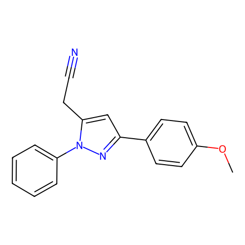 [3-(4-methoxyphenyl)-1-phenyl-1H-pyrazol-5-yl]acetonitrile structure