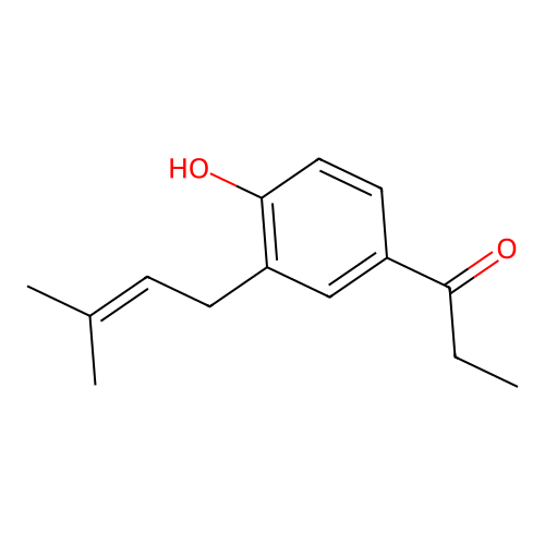 1-[4-Hydroxy-3-(3-methyl-2-butenyl)phenyl]-1-propanone structure
