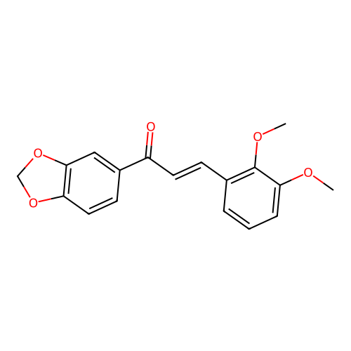 (2E)-1-(1,3-benzodioxol-5-yl)-3-(2,3-dimethoxyphenyl)prop-2-en-1-one structure