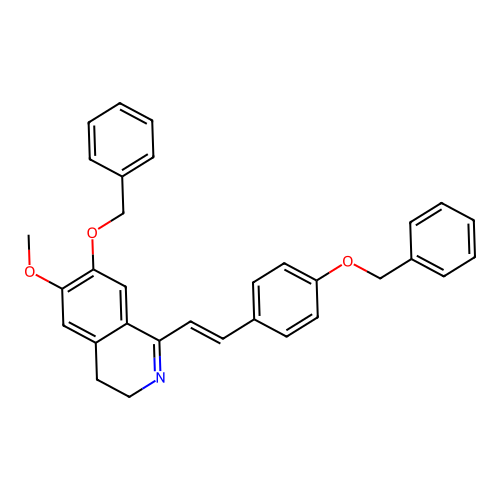 7-benzyloxy-1-(4-benzyloxy-styryl)-6-methoxy-3,4-dihydro-isoquinoline structure