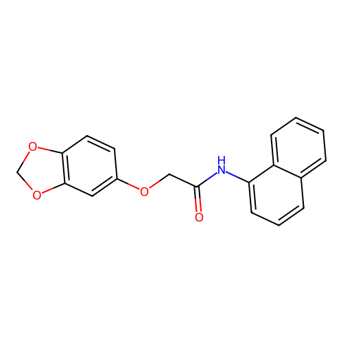 2-(1,3-benzodioxol-5-yloxy)-N-naphthalen-1-ylacetamide structure