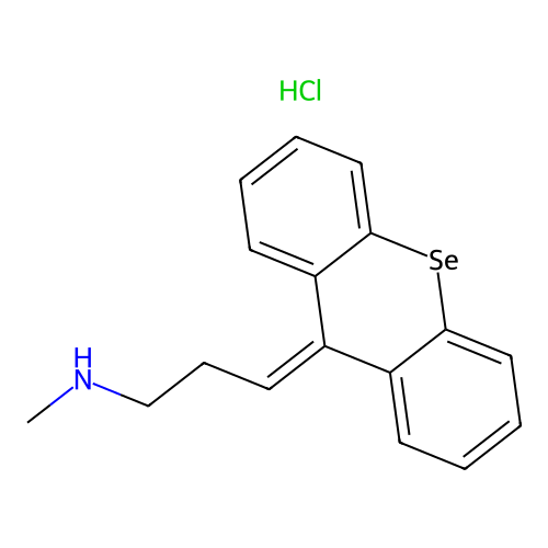 Selenoxanthene-delta(sup 9,gamma)-propylamine, N-methyl-, hydrochloride structure