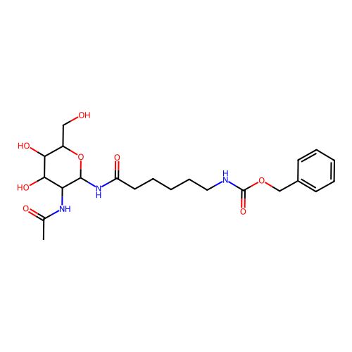 2-Acetamido-N',N-cbz-epsilon-aminocaproyl-2-deoxy-b-D-glucopyranosyl amine structure