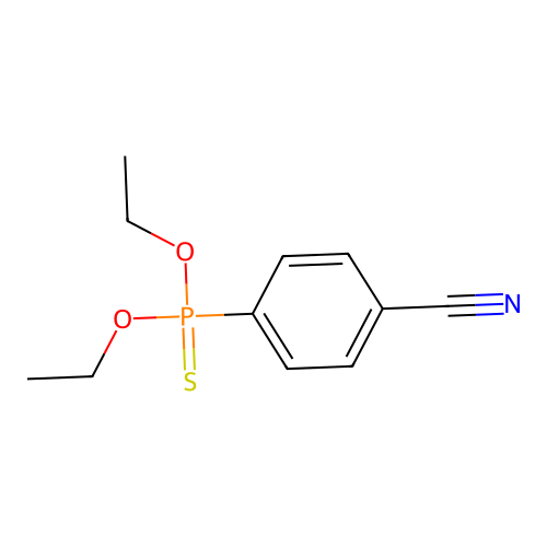 Phosphonothioic acid, (4-cyanophenyl)-, O,O-diethyl ester structure
