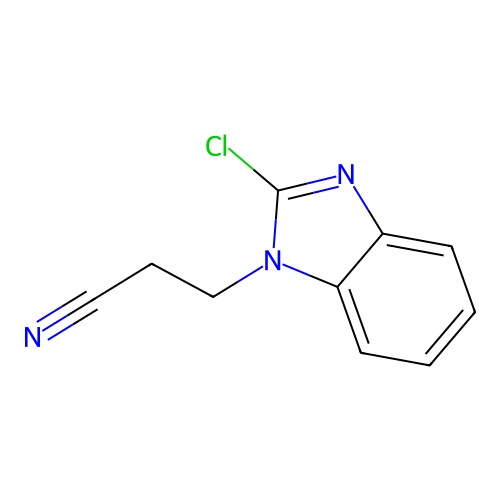 3-(2-chloro-1H-benzimidazol-1-yl)propanenitrile structure