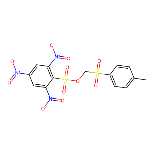 Benzenesulfonic acid, 2,4,6-trinitro-, [(4-methylphenyl)sulfonyl]methyl ester structure
