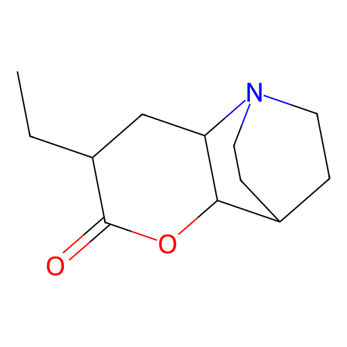 4-Ethyl-6-oxa-1-azatricyclo(4.2.2.0)dodecan-5-one structure