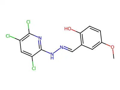 4-Methoxy-2-[[(3,5,6-trichloro-2-pyridinyl)hydrazinylidene]methyl]phenol structure