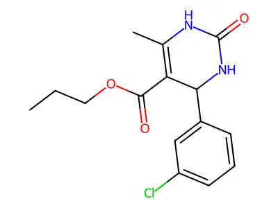 propyl 4-(3-chlorophenyl)-6-methyl-2-oxo-1,2,3,4-tetrahydropyrimidine-5-carboxylate structure