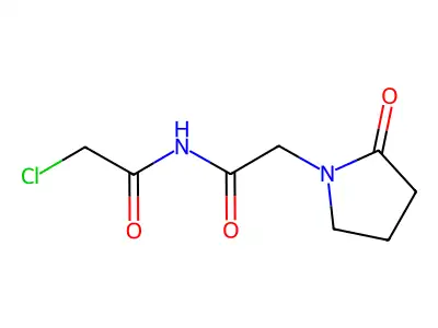 N-(2-chloroacetyl)-2-(2-oxopyrrolidin-1-yl)acetamide structure