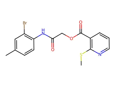 2-((2-Bromo-4-methylphenyl)amino)-2-oxoethyl 2-(methylthio)nicotinate structure
