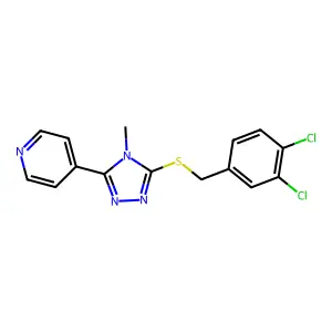 3-[(3,4-Dichlorophenyl)methylthio]-4-methyl-5-(4-pyridyl)-1,2,4-triazole structure