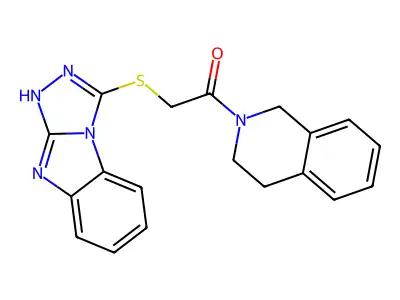 1-(3,4-dihydroisoquinolin-2(1H)-yl)-2-(9H-[1,2,4]triazolo[4,3-a]benzimidazol-3-ylsulfanyl)ethanone structure