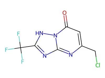 5-(chloromethyl)-2-(trifluoromethyl)-4H,7H-(1,2,4)triazolo(1,5-a)pyrimidin-7-one structure