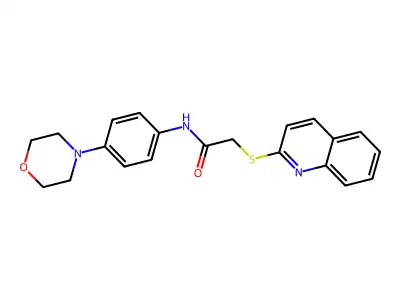 N-[4-(morpholin-4-yl)phenyl]-2-(quinolin-2-ylsulfanyl)acetamide structure