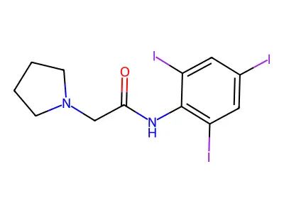 2-(pyrrolidin-1-yl)-N-(2,4,6-triiodophenyl)acetamide structure