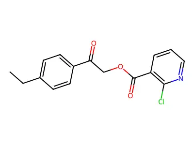 2-Chloro-3-pyridinecarboxylic acid [2-(4-ethylphenyl)-2-oxoethyl] ester structure