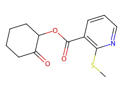 2-Oxocyclohexyl 2-(methylthio)nicotinate structure
