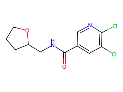 5,6-dichloro-N-[(oxolan-2-yl)methyl]pyridine-3-carboxamide structure