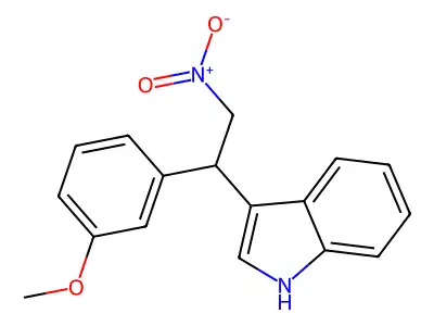 3-[1-(3-methoxyphenyl)-2-nitroethyl]-1H-indole structure