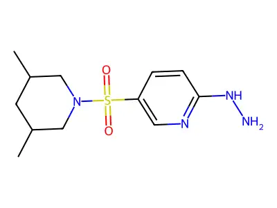 5-((3,5-Dimethyl-1-piperidinyl)sulfonyl)-2-hydrazinylpyridine structure