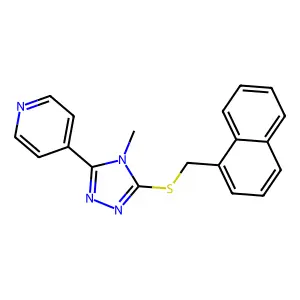 4-{4-methyl-5-[(naphthalen-1-ylmethyl)sulfanyl]-4H-1,2,4-triazol-3-yl}pyridine structure