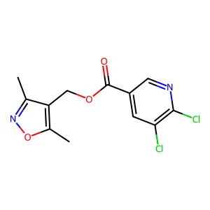 (3,5-Dimethyl-4-isoxazolyl)methyl 5,6-dichloronicotinate structure