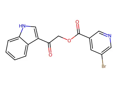 [2-(1H-indol-3-yl)-2-oxoethyl] 5-bromopyridine-3-carboxylate structure