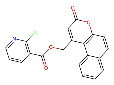 {3-oxo-3H-benzo[f]chromen-1-yl}methyl 2-chloropyridine-3-carboxylate structure