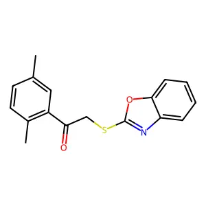 2-(1,3-Benzoxazol-2-ylsulfanyl)-1-(2,5-dimethylphenyl)ethanone structure