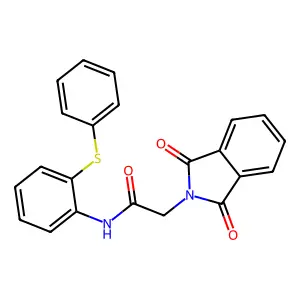 2-(1,3-dioxoisoindol-2-yl)-N-(2-phenylsulfanylphenyl)acetamide structure