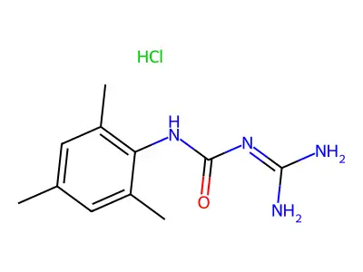 Urea, N-(aminoiminomethyl)-N'-(2,4,6-trimethylphenyl)-, monohydrochloride structure