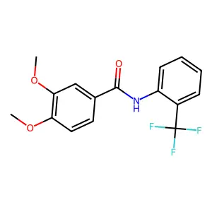 3,4-dimethoxy-N-[2-(trifluoromethyl)phenyl]benzamide structure