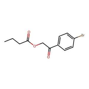 2-(4-Bromophenyl)-2-oxoethyl butyrate structure