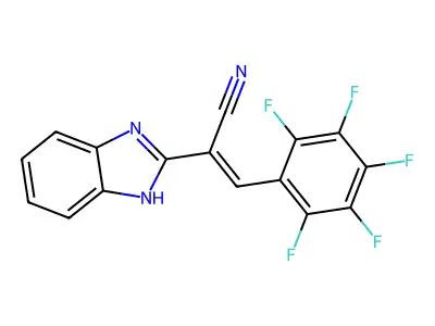(E)-2-(1H-benzo[d]imidazol-2-yl)-3-(perfluorophenyl)acrylonitrile structure