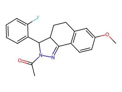 1-[3-(2-Fluorophenyl)-7-methoxy-3,3a,4,5-tetrahydrobenzo[g]indazol-2-yl]ethanone structure