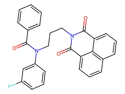 N-[3-(1,3-dioxobenzo[de]isoquinolin-2-yl)propyl]-N-(3-fluorophenyl)benzamide structure