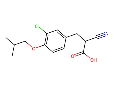 3-[3-Chloro-4-(2-methylpropoxy)phenyl]-2-cyanopropanoic acid structure