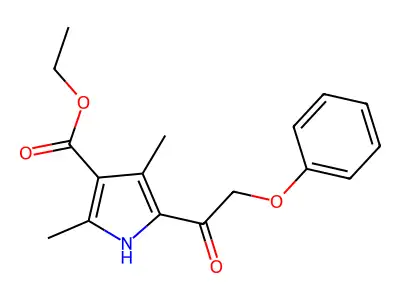 ethyl 2,4-dimethyl-5-(2-phenoxyacetyl)-1H-pyrrole-3-carboxylate structure
