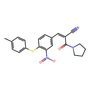 3-{4-[(4-methylphenyl)sulfanyl]-3-nitrophenyl}-2-(pyrrolidine-1-carbonyl)prop-2-enenitrile structure