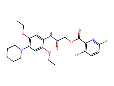 {[2,5-diethoxy-4-(morpholin-4-yl)phenyl]carbamoyl}methyl 3,6-dichloropyridine-2-carboxylate structure