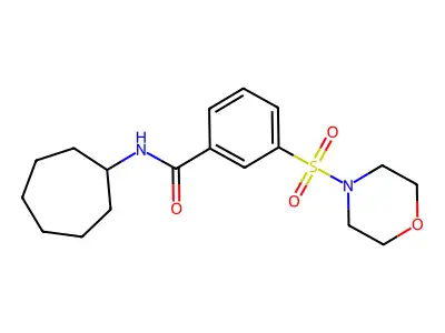 N-cycloheptyl-3-morpholin-4-ylsulfonylbenzamide structure