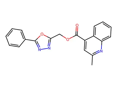 (5-Phenyl-1,3,4-oxadiazol-2-yl)methyl 2-methylquinoline-4-carboxylate structure