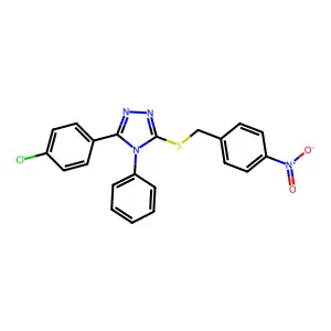 3-(4-Chlorophenyl)-5-[(4-nitrophenyl)methylsulfanyl]-4-phenyl-1,2,4-triazole structure