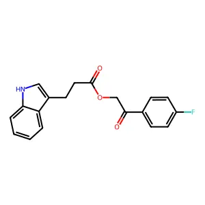 2-(4-fluorophenyl)-2-oxoethyl 3-(1H-indol-3-yl)propanoate structure