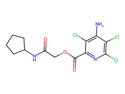 [2-(Cyclopentylamino)-2-oxoethyl] 4-amino-3,5,6-trichloropyridine-2-carboxylate structure