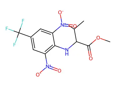 Methyl 2-[[2,6-dinitro-4-(trifluoromethyl)phenyl]amino]-3-methyl-butanoate structure